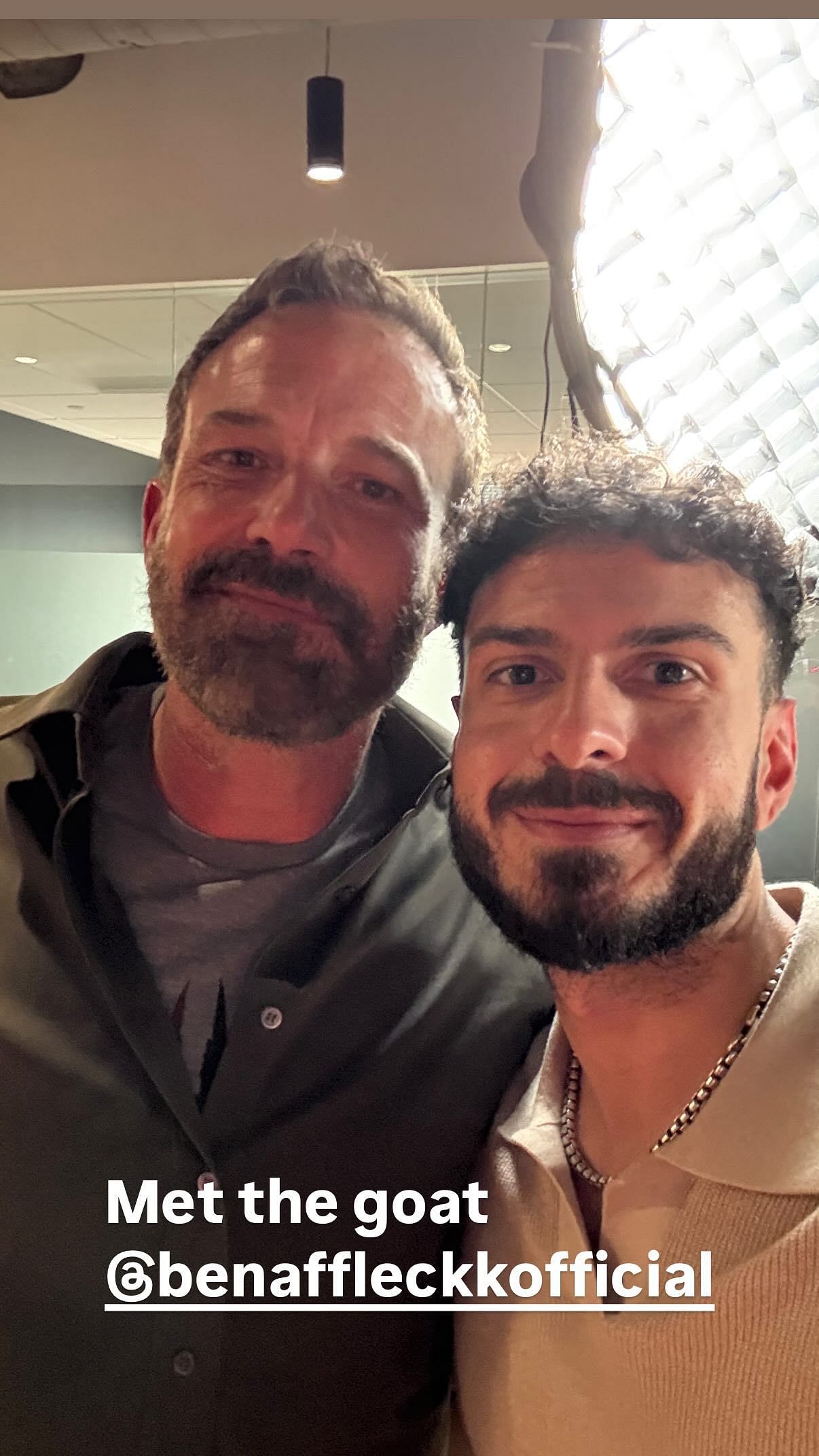 The streamer's post with Ben Affleck (Image via Tarik/Instagram)